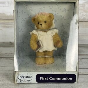 Enesco Teddies To Cherish Sentiments Collection First Communion Girl Figurine
